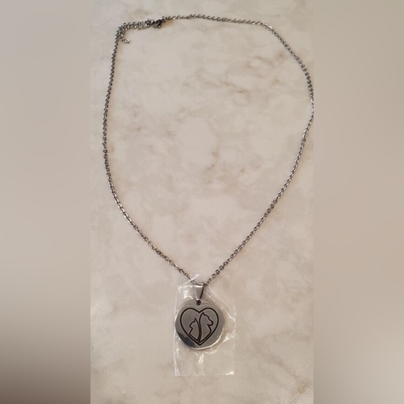 NWT FANERY SUE NECKLACE (FOR LOVE AND MEMORY) Dog and cat outline pet owner - Picture 1 of 3